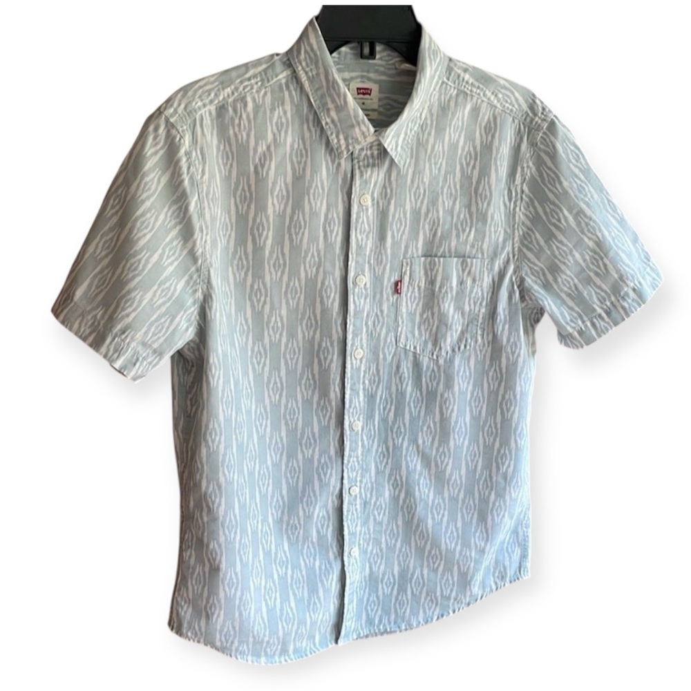 Men's Levi's Short Sleeve Button Up Shirt Southwestern Aztec Pattern Medium